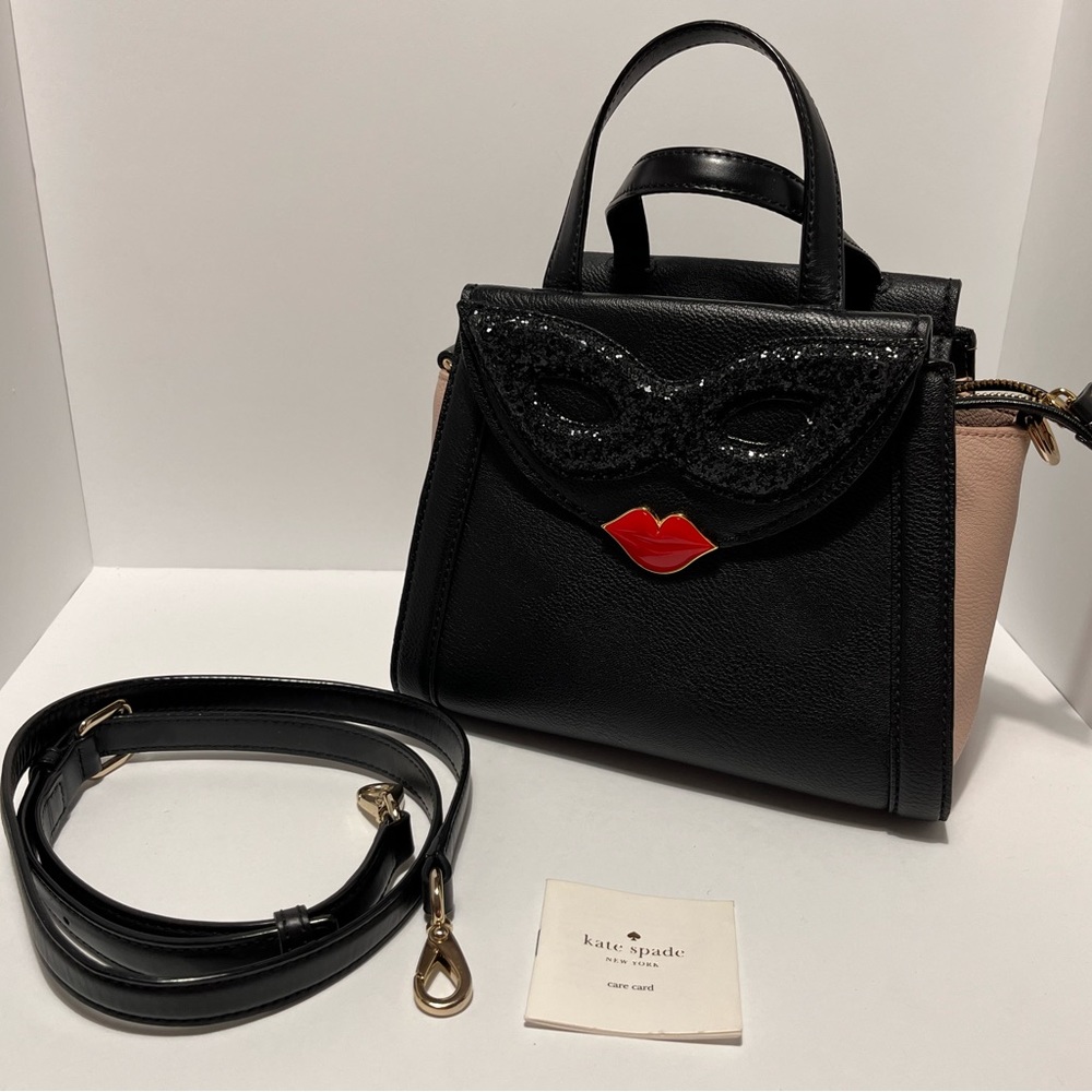 kate spade dress the part mask lip masquerade handbag